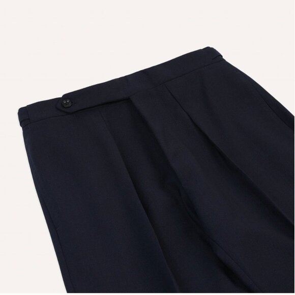 Drakes Navy Tropical Wool Single Pleat Trouser - Size 30 (US) - Picture 12 of 14